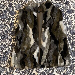 INC International Concepts Multi-Tone Faux Fur Patchwork Coatigan